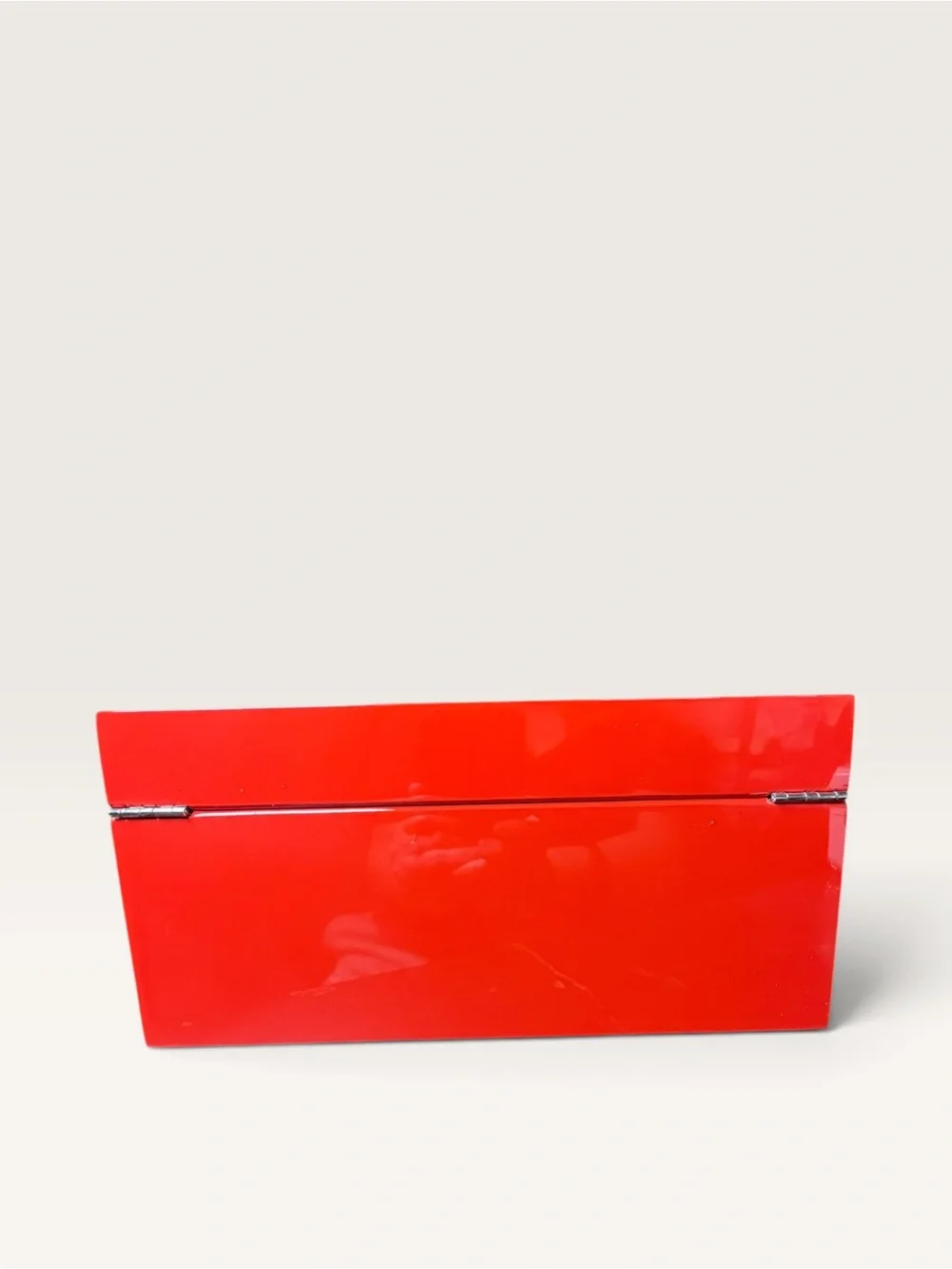 ALLURE BEAUTY Red Lacquered Storage Box with Cream Interior